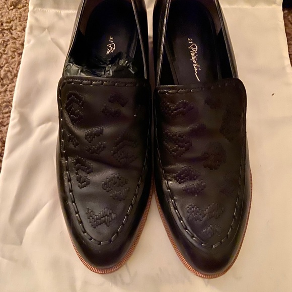 Phillip Lim embroidered leather loafers